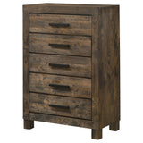 Woodmont 5-drawer Bedroom Chest Rustic Golden Brown | King | Brown | Rustic Golden Brown | 222635