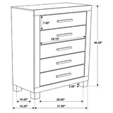 Woodmont 5-drawer Bedroom Chest Rustic Golden Brown | King | Brown | Rustic Golden Brown | 222635
