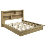 Hendricks Eastern King Bookcase Headboard Platform Bed Light Oak | Beige | Light Oak | 222650KE