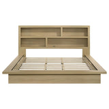 Hendricks Eastern King Bookcase Headboard Platform Bed Light Oak | Beige | Light Oak | 222650KE