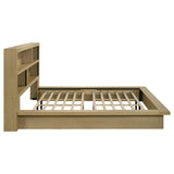 Hendricks Eastern King Bookcase Headboard Platform Bed Light Oak | Beige | Light Oak | 222650KE
