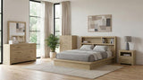 Hendricks Eastern King Bookcase Headboard Platform Bed Light Oak | Beige | Light Oak | 222650KE