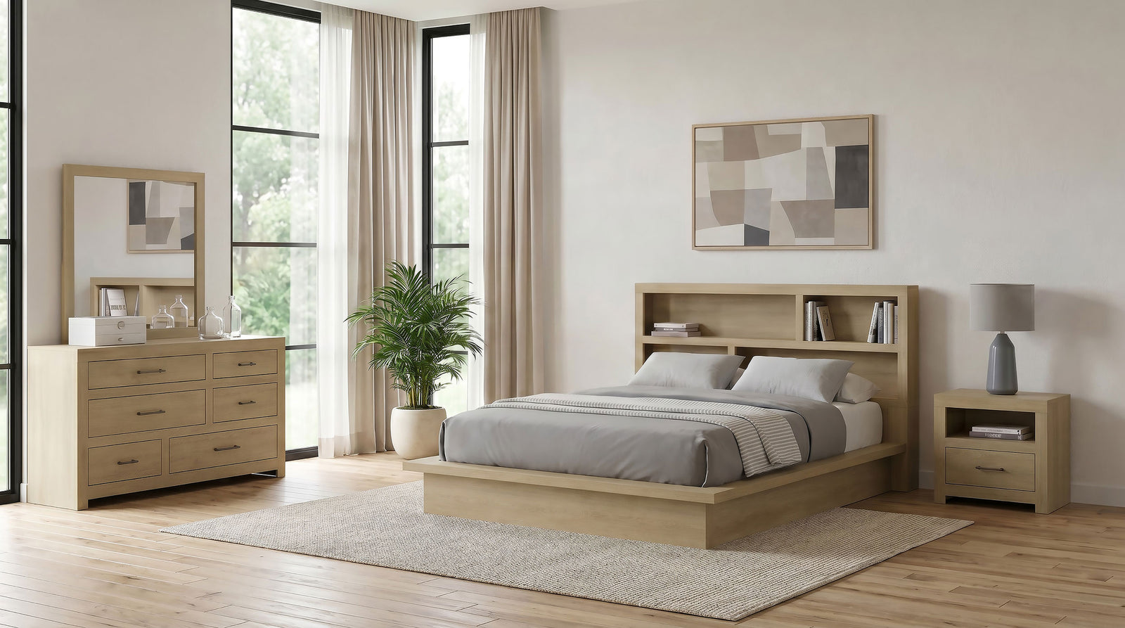 Hendricks 4-piece Queen Bedroom Set Light Oak | Queen / 4-piece / 222650Q-S4 | 222650Q-S4