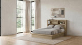 Hendricks Queen Bookcase Headboard Platform Bed Light Oak | Queen | Beige | Light Oak | 222650Q