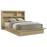 Hendricks Queen Bookcase Headboard Platform Bed Light Oak | Queen | Beige | Light Oak | 222650Q