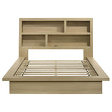 Hendricks Queen Bookcase Headboard Platform Bed Light Oak | Queen | Beige | Light Oak | 222650Q