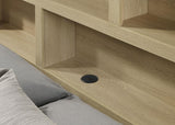 Hendricks Queen Bookcase Headboard Platform Bed Light Oak | Queen | Beige | Light Oak | 222650Q