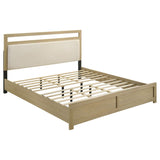 Hendricks Eastern King Panel Headboard Platform Bed Light Oak | Ivory | Light Oak / Cream | 222651KE
