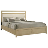 Hendricks Eastern King Panel Headboard Platform Bed Light Oak | Ivory | Light Oak / Cream | 222651KE