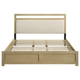Hendricks Eastern King Panel Headboard Platform Bed Light Oak | Ivory | Light Oak / Cream | 222651KE