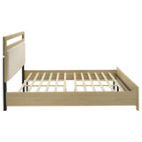 Hendricks Eastern King Panel Headboard Platform Bed Light Oak | Ivory | Light Oak / Cream | 222651KE