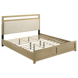 Hendricks California King Panel Headboard Platform Bed Light Oak | Ivory | Light Oak / Cream | 222651KW