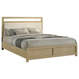 Hendricks California King Panel Headboard Platform Bed Light Oak | Ivory | Light Oak / Cream | 222651KW