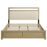 Hendricks California King Panel Headboard Platform Bed Light Oak | Ivory | Light Oak / Cream | 222651KW