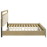 Hendricks California King Panel Headboard Platform Bed Light Oak | Ivory | Light Oak / Cream | 222651KW