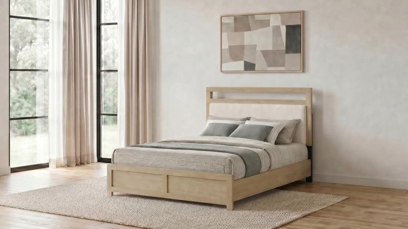 Hendricks Panel Headboard Platform Bed Light Oak