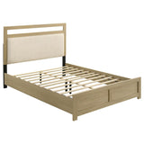 Hendricks Queen Panel Headboard Platform Bed Light Oak | Queen | Ivory | Light Oak / Cream | 222651Q