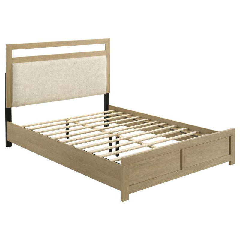 Hendricks Panel Headboard Platform Bed Light Oak