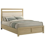 Hendricks Queen Panel Headboard Platform Bed Light Oak | Queen | Ivory | Light Oak / Cream | 222651Q
