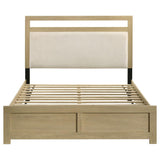 Hendricks Queen Panel Headboard Platform Bed Light Oak | Queen | Ivory | Light Oak / Cream | 222651Q