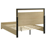 Hendricks Queen Panel Headboard Platform Bed Light Oak | Queen | Ivory | Light Oak / Cream | 222651Q