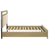 Hendricks Queen Panel Headboard Platform Bed Light Oak | Queen | Ivory | Light Oak / Cream | 222651Q