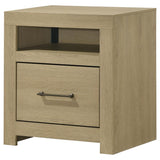Hendricks 1-drawer Nightstand Bedside Table with Cubby Light Oak | Beige | Light Oak | 222652