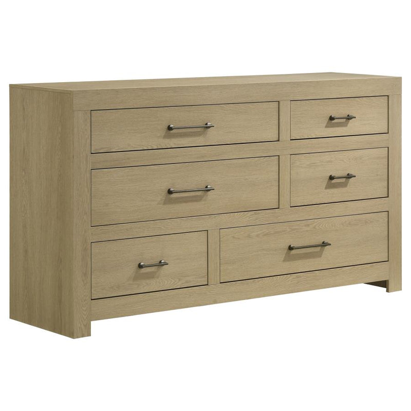 Hendricks 6-drawer Bedroom Dresser Storage Cabinet Light Oak