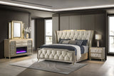 Lorient 4-piece Queen Bedroom Set Ivory and Camel | Eastern King / 4-piece / Option B | 222661KE-S4B