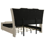 Lorient Eastern King LED Upholstered Bed Ivory and Camel | Eastern King | Ivory | Ivory / Camel | 222661KE