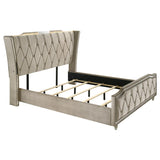 Lorient California King LED Upholstered Bed Ivory and Camel | Ivory | Ivory / Camel | 222661KW