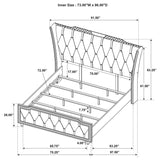 Lorient California King LED Upholstered Bed Ivory and Camel | Ivory | Ivory / Camel | 222661KW
