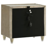 Lorient 2-drawer LED Nightstand with USB Ivory and Camel | Ivory | Ivory / Camel | 222662