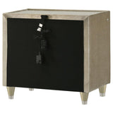 Lorient 2-drawer LED Nightstand with USB Ivory and Camel | Ivory | Ivory / Camel | 222662