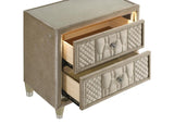Lorient 2-drawer LED Nightstand with USB Ivory and Camel | Ivory | Ivory / Camel | 222662
