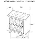 Lorient 2-drawer LED Nightstand with USB Ivory and Camel | Ivory | Ivory / Camel | 222662