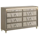 Lorient 8-drawer LED Bedroom Dresser Cabinet Ivory and Camel | Ivory | Ivory / Camel | 222663