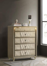 Lorient 5-drawer LED Chest of Drawers Ivory and Camel | Full | Ivory | Ivory / Camel | 222665