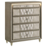 Lorient 5-drawer LED Chest of Drawers Ivory and Camel | Full | Ivory | Ivory / Camel | 222665