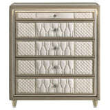 Lorient 5-drawer LED Chest of Drawers Ivory and Camel | Full | Ivory | Ivory / Camel | 222665