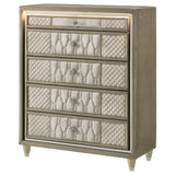 Lorient 5-drawer LED Chest of Drawers Ivory and Camel | Full | Ivory | Ivory / Camel | 222665