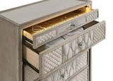 Lorient 5-drawer LED Chest of Drawers Ivory and Camel | Full | Ivory | Ivory / Camel | 222665