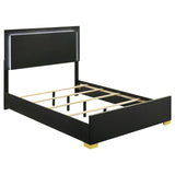 Marceline Wood Full LED Panel Bed Black | Black | 222831F