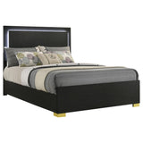 Marceline Wood Full LED Panel Bed Black | Black | 222831F