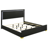 Marceline Wood Eastern King LED Panel Bed Black | Black | 222831KE