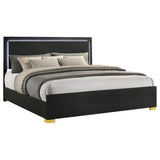 Marceline Wood Eastern King LED Panel Bed Black | Black | 222831KE