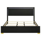 Marceline Wood Eastern King LED Panel Bed Black | Black | 222831KE