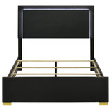 Marceline Wood Queen LED Panel Bed Black | Black | 222831Q