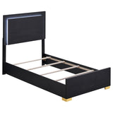 Marceline Wood Twin LED Panel Bed Black | Twin | Black | 222831T