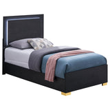 Marceline Wood Twin LED Panel Bed Black | Twin | Black | 222831T